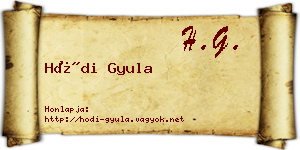 Hódi Gyula névjegykártya