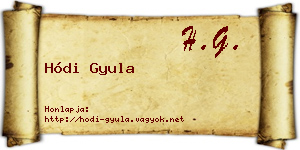 Hódi Gyula névjegykártya